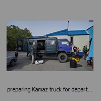 preparing Kamaz truck for departure to S Kamchatka